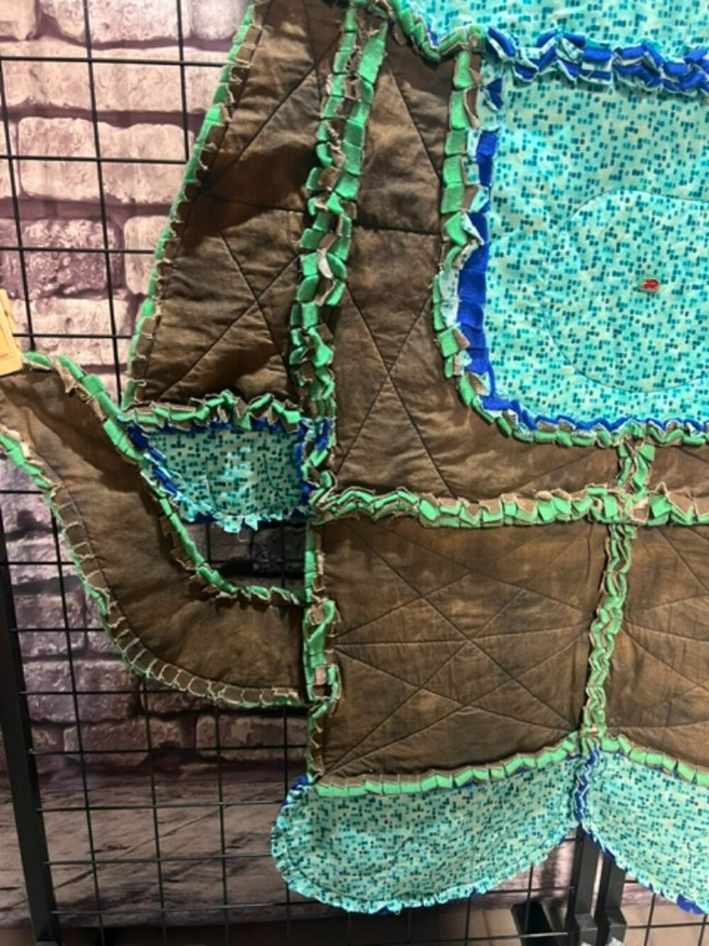 Blue & Green Large Monkey Rag Quilt - Picture 5 of 9